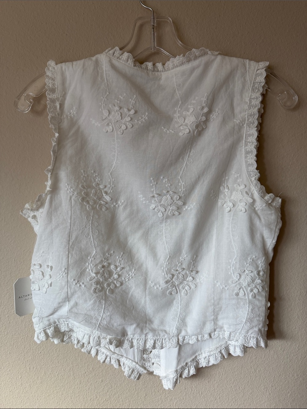 Altar'd State White Eyelet Tie-Front Tank - Picture 6 of 6